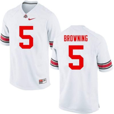 NCAA Ohio State Buckeyes Men's #5 Baron Browning White Nike Football College Jersey SZF7445AZ